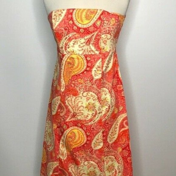 Moda International Paisley print strapless tie back dress S - Picture 1 of 16